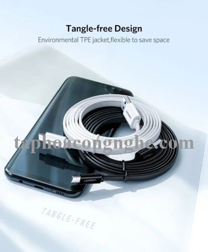 Ugreen 10696 0.5M màu đen Cáp USB TypeC sang USB 3.0 cáp dẹt US172 30010696